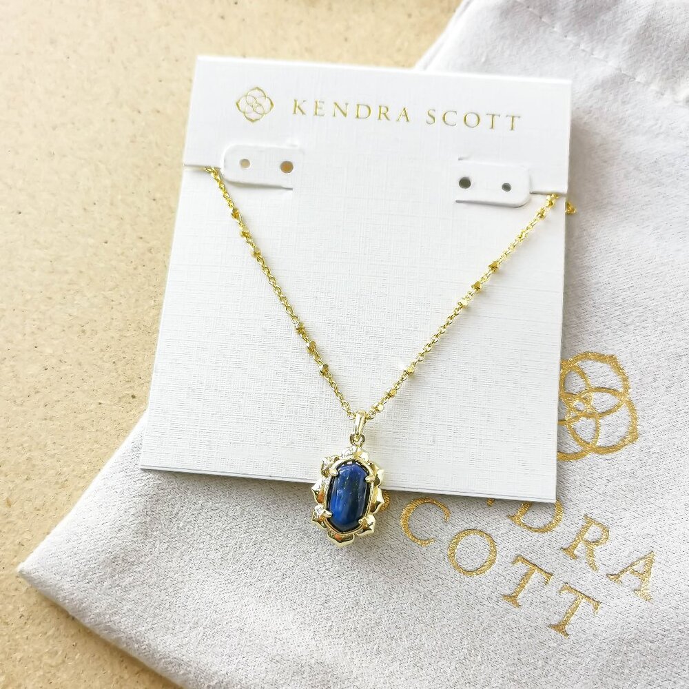 NEW Kendra Scott Gold Blue Lapis Piper Necklace